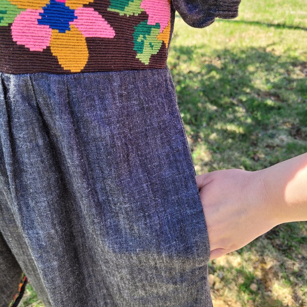 Free People Black Mini Dress with Floral Embroidery - Picture 4 of 9